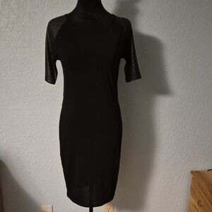 LuLaRoe Black Dress With Shimmering 1/2 Sleeve